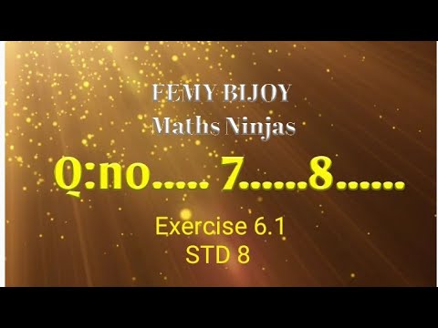 Q no 6,7 Exercise 6.1 chapter 6 std 8 Maths NCERT syllabus