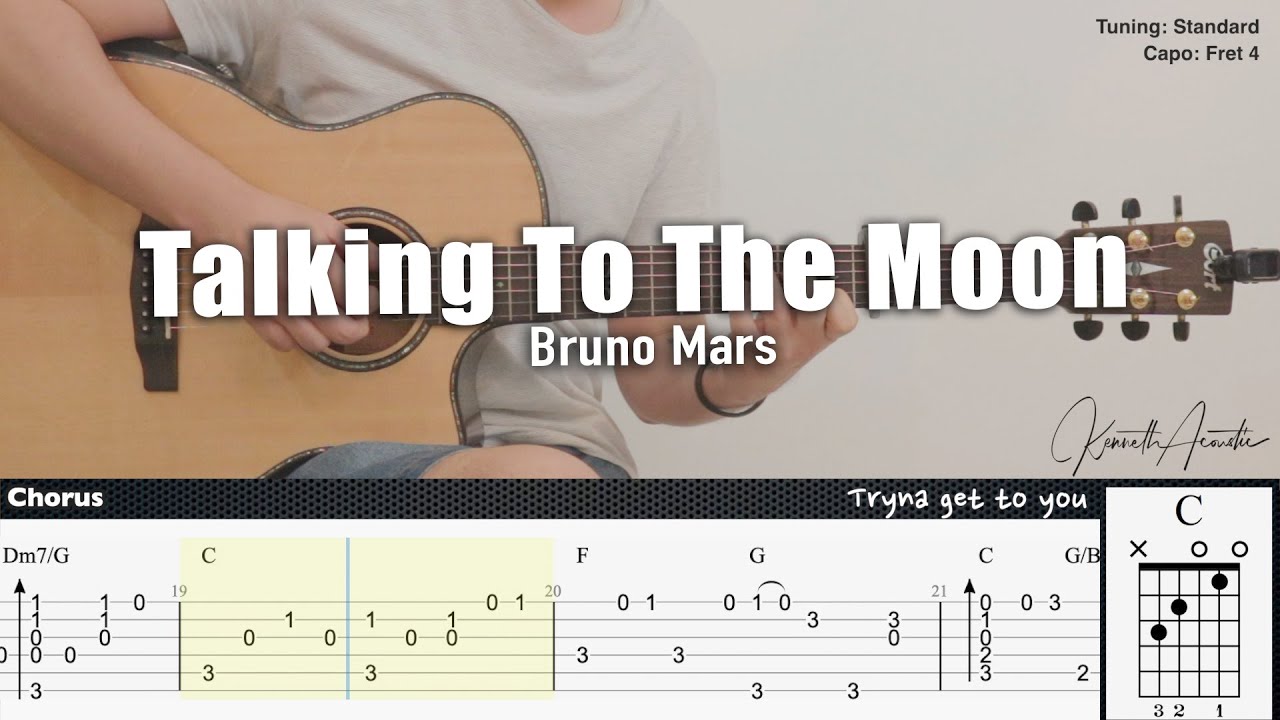 Talking To The Moon - Bruno Mars | Fingerstyle Guitar | TAB + Chords + Lyrics