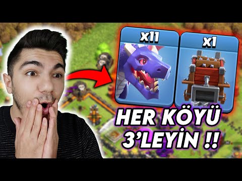 EN İYİ EJDER SALDIRISI TAKTİĞİ !! Her Köyü 3'leyin !! - Clash Of Clans