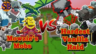 Can Mowzie's Mobs Defend against The HARDEST Vanilla Raid | Minecraft Mob Battle