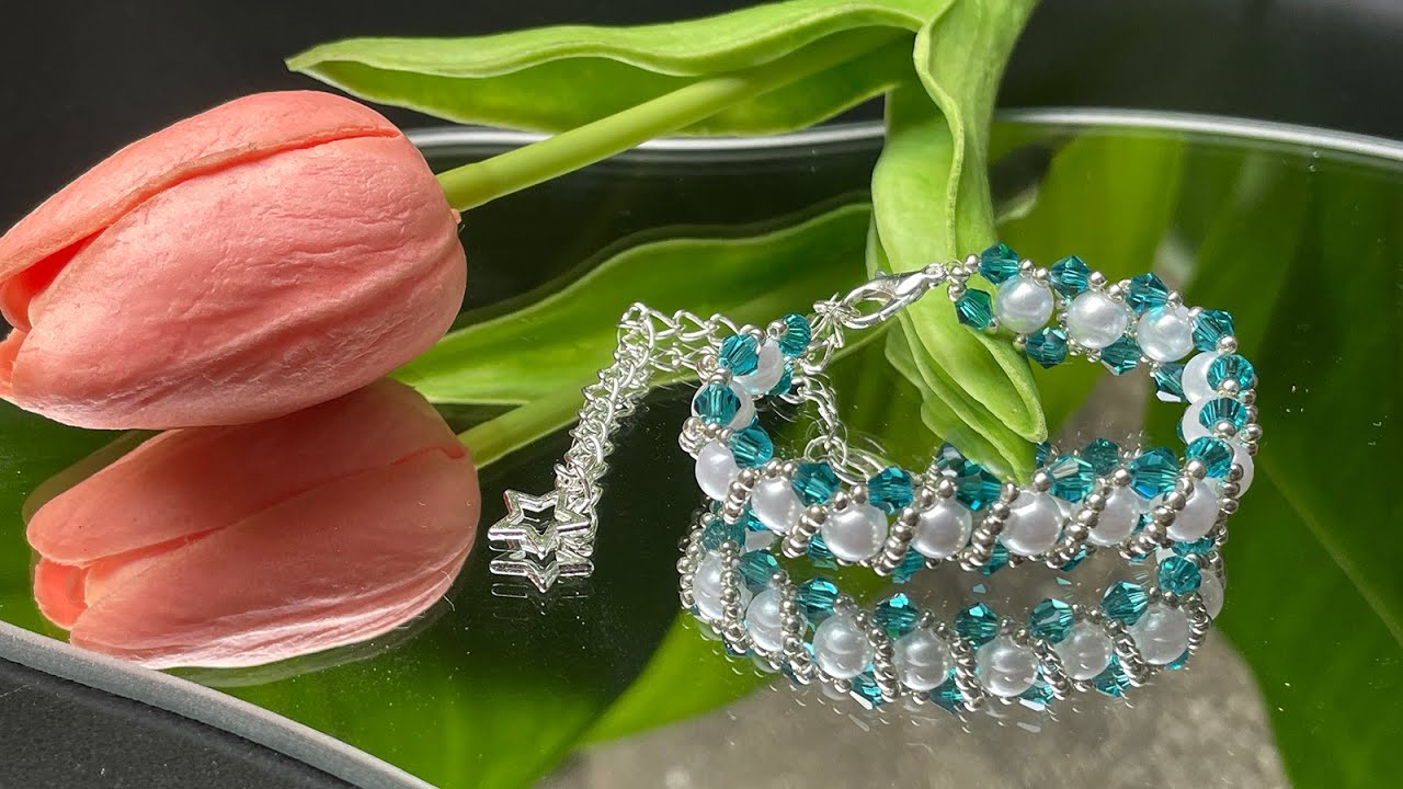 DIY 🌊 How to Make a Blue Crystal Waves Bracelet Without a Needle 🌊 ...