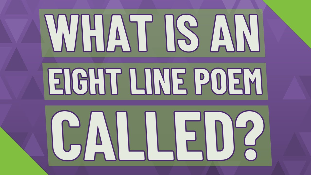 What is an eight line poem called? - YouTube