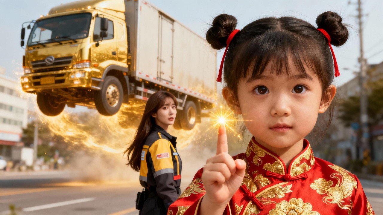 大卡车撞向送外卖妈妈，我小手一挥定住车！天庭小祖宗宝宝宝指头一动坏蛋跪地求饶