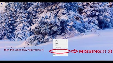 Missing "NEW FOLDER" option from context menu - solved!