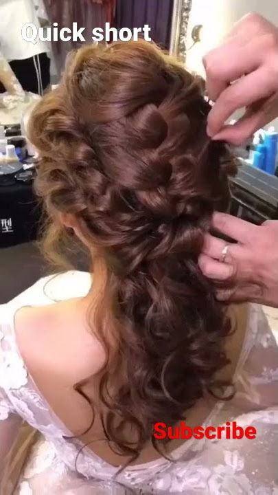 Beautiful easy bridal hairstyles  #hairstyle #shorts #ytshorts 🍓