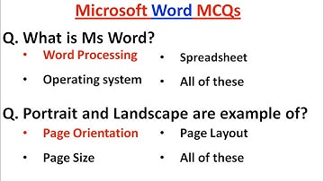Top 50 MCQ over MS Word | Microsoft Office | MS Word MCQ-vragen en antwoorden | MS Office MCQ