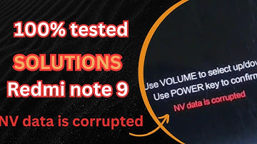 NV data is corrupted !! redmi note 9 ! 100% tested  NV data is corrupted 🔥