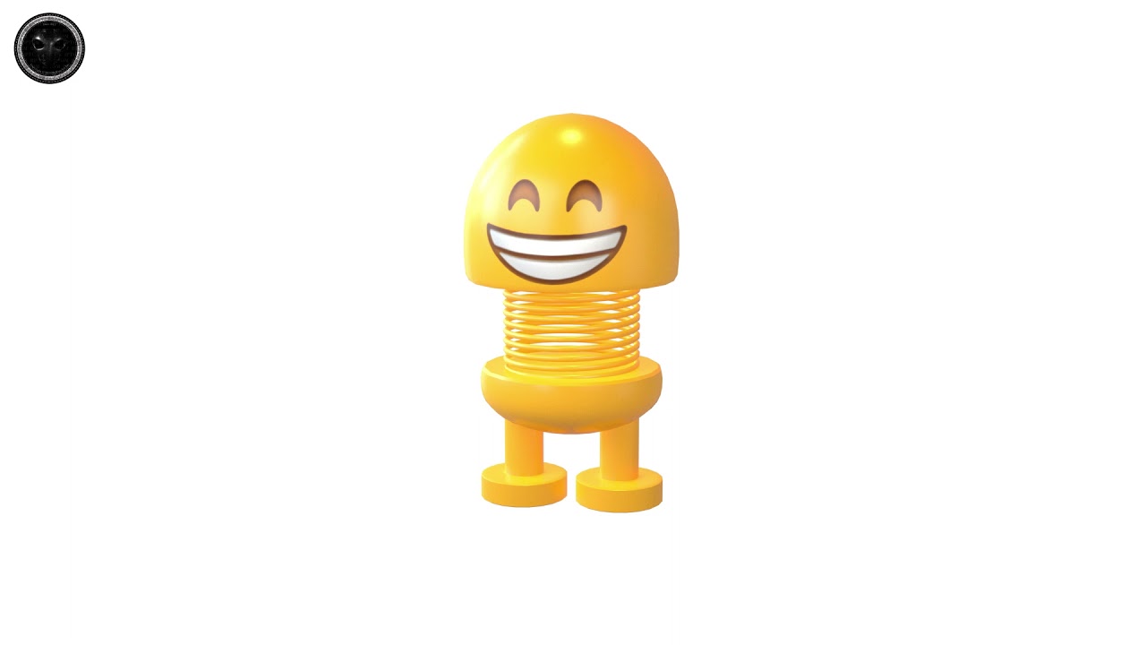 Car Spring Expression Decoration Toys Beaming Face with Smiling Eyes v1 001 3D Model Showcase