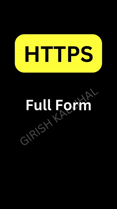 HTTPS Full Form Explained! #HTTPS #WebSecurity #TechKnowledge #girishkallihal #learnwithshorts