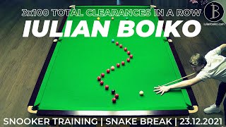 3x💯 TOTAL CLEARANCES IN A ROW | Iulian Boiko | Snooker Training | SNAKE 🐍 BREAK | 23.12.2021