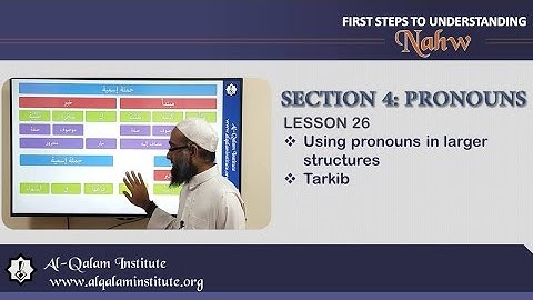 First Steps To Understanding Nahw 26: Pronouns in Larger Structures