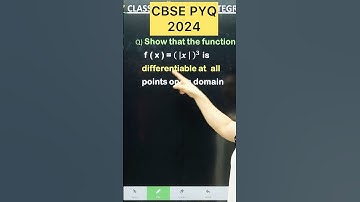 Show that the function f ( x ) = |𝒙 |^𝟑 is  differentiable at  all  points on its domain #cbse2026