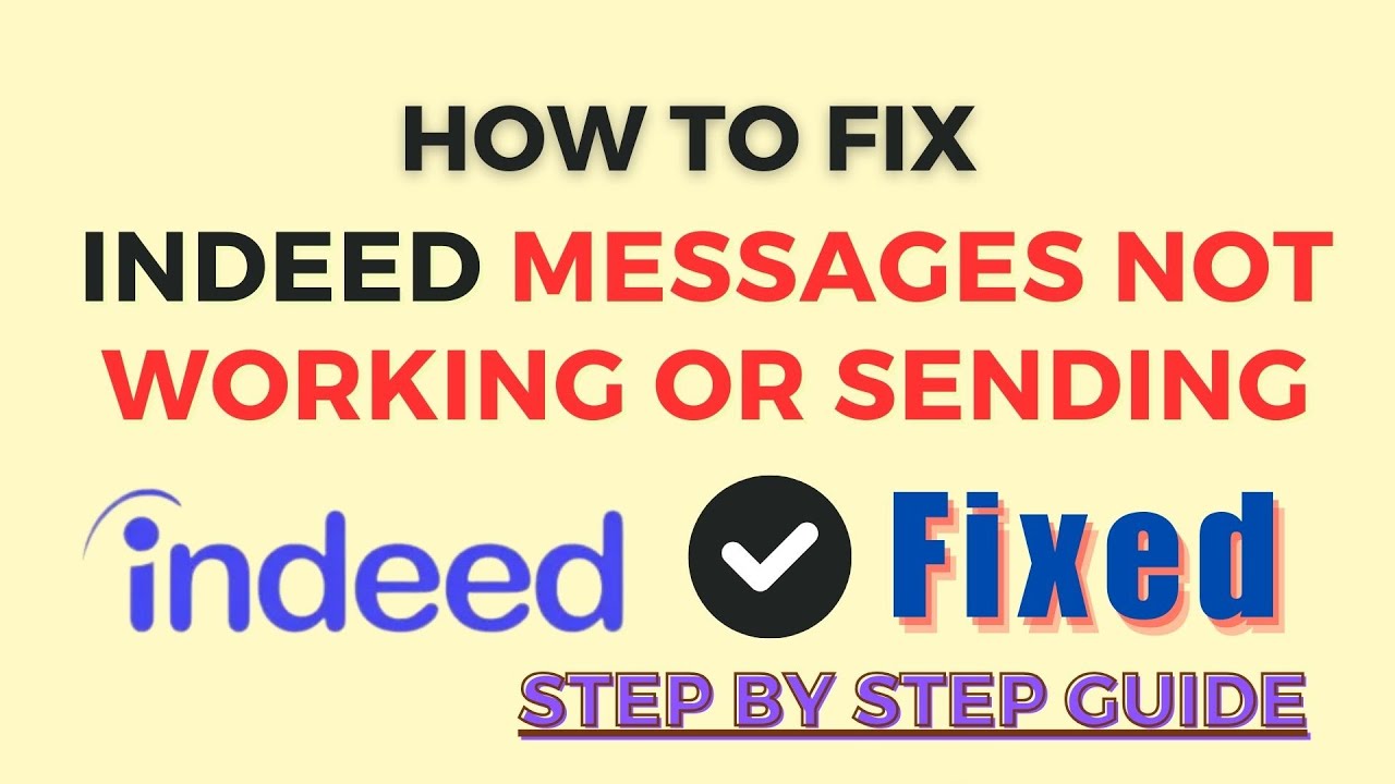 How To Fix Indeed Messages Not Working OR Sending YouTube