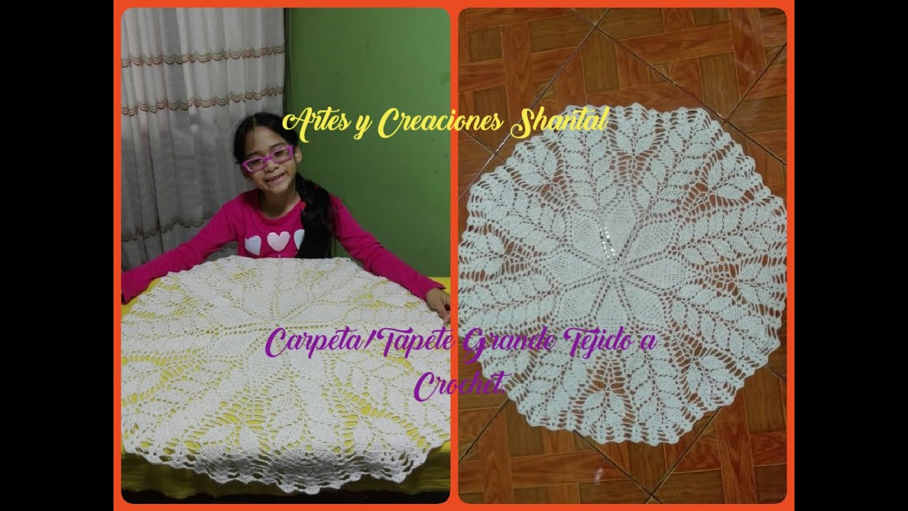 Carpeta/Tapete Grande Tejido a Crochet.