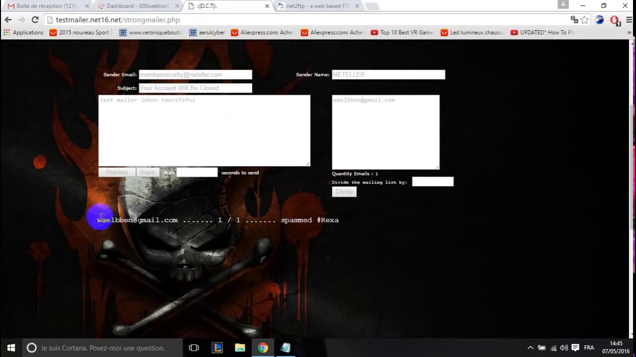 script mailer RBM inbox 2018 gmail on any serveur YouTube