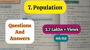 7. POPULATION QUESTIONS AND ANSWERS - GEOGRAPHY CLASS 8 CHAPTER 7 - MAHARASHTRA BOARD