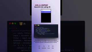 SEARCH BAR & FILTER!! | CODEwSavitaar #shorts #coding #trending #short #javascript #css #programming
