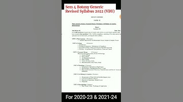 Sem 4 Botany Generic New Revised Syllabus 2022 VBU