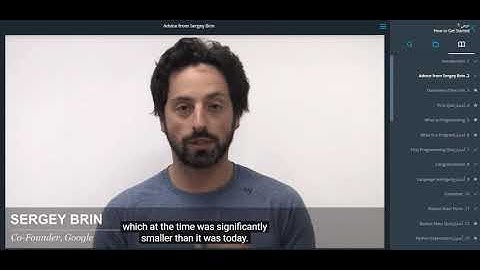 دورة في علوم الحاسب - Udacity - الدرس الأول How to get started: Advice from Sergey Brin