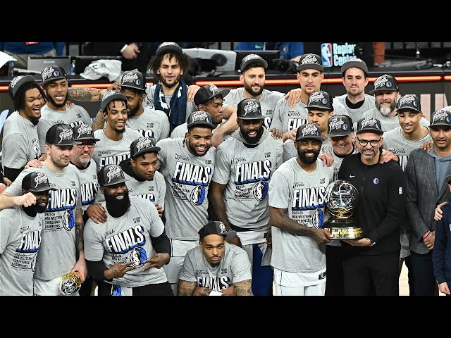 The Dallas Mavericks Receive The Oscar Robertson Trophy As The NBA Western Conference Champions! class=