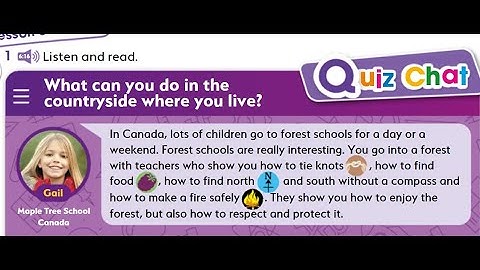 Unit 6 - PB pg. 68 - activity 1 - What can you do in the countryside where you live? - Gail, Canada.
