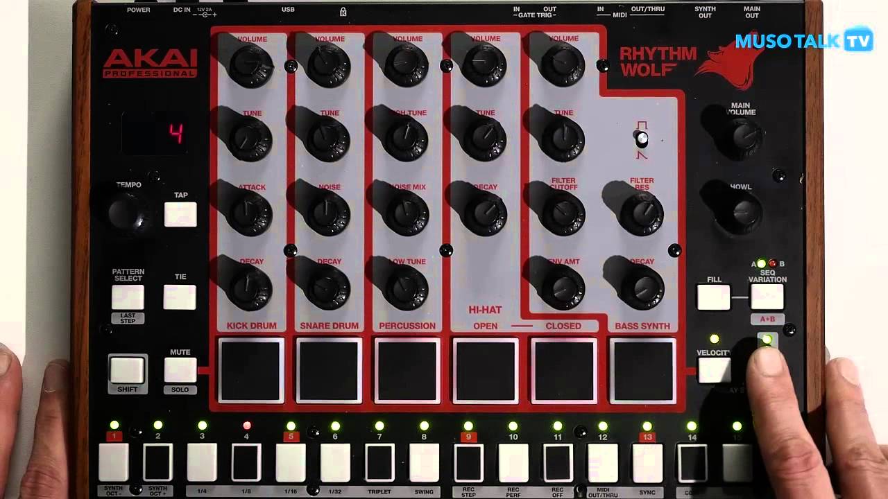 Review - AKAI Rhythm Wolf analog Drum Machine - english