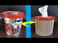 DIY如何用一次性餐盒做纸巾盒\\用简单材料制作令人惊叹的创意\\回收再利用