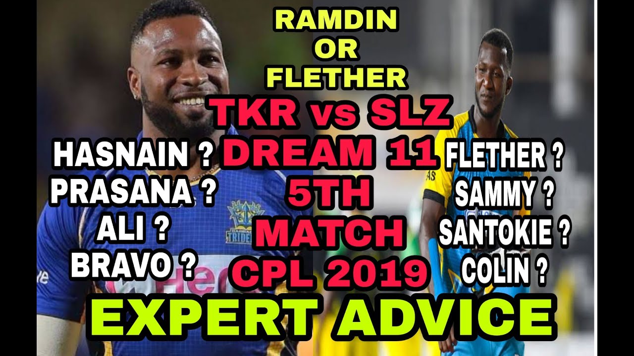 TKR vs SLZ Dream 11 Prediction, Trinbago Knight Riders vs St Lutia Zouks Dream 11 Prediction, CPL19