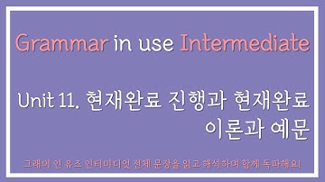 그래머 인 유즈 인터미디엇 Unit11 (현재완료 진행과 현재완료) 이론과 예문
