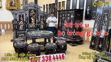 chào bán - bàn ghế trống gỗ trắc, tủ thờ cẩn ốc, bình phong cẩn ngà, câu đối khảm ốc