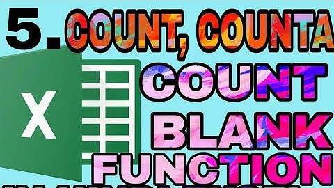 #5 Excel COUNT  COUNTA, COUNTBLANK FUNCTION TUTORIAL HINDI