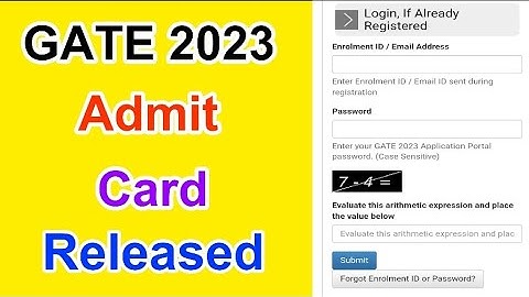 GATE 2023 Admit Card Released  | GATE Admit Card 2023 Download | MDE