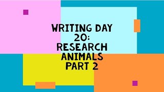 Writing Day 20 - Research Animals Part 2. 1st Grade Distance Learning
