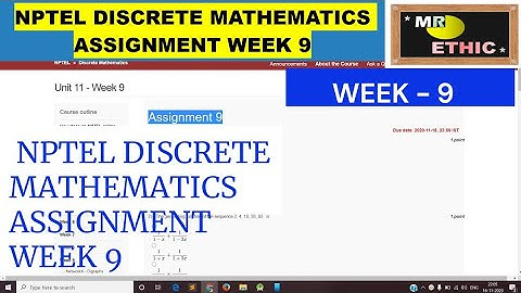 NPTEL Discrete Mathematics Assignment Week 9 | nptel discrete mathematic solutions
