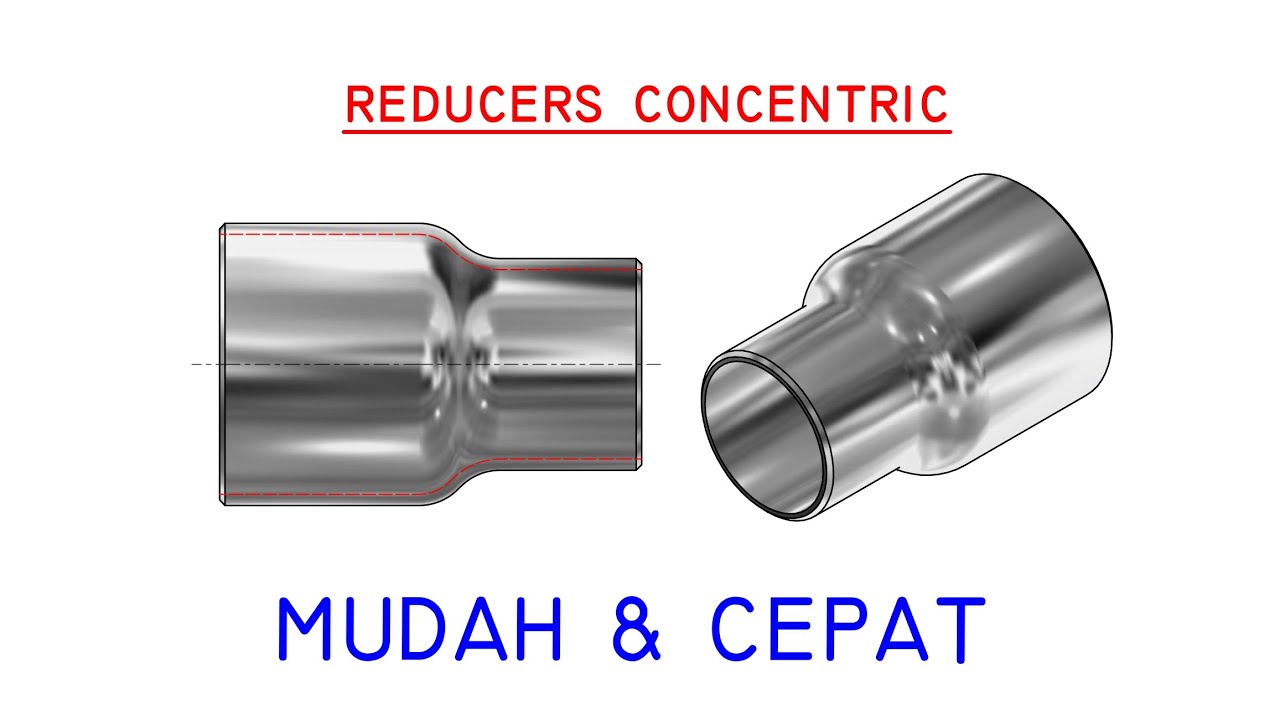 Autodesk Inventor Indonesia | Reducer / Sambungan Pipa Concentric - YouTube