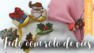 COMO APROVEITAR ROLO DE VIÉS | Porta Guardanapo de Natal - By Fê Atelier