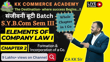 Sybcom |Semester 3| Elements of Company Law I | Chapter 2 | Revision Lecture | संजीवनी बूटी Batch