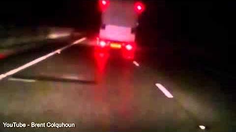 Incredible footage shows lorry being...