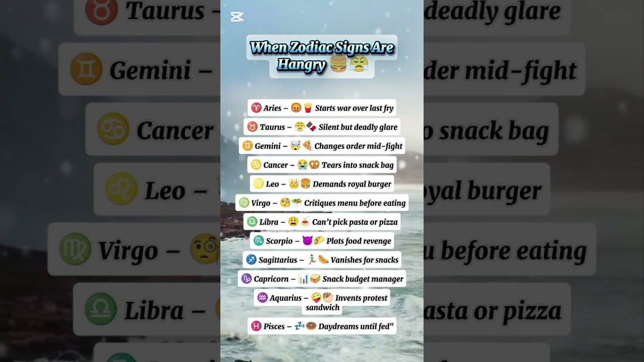 When Zodiac Signs Are Hangry Shorts Youtubeshorts