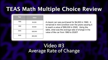 TEAS Math Multiple Choice Review Video #3 - Average Rate of Change