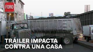 Tráiler con cascajo se atora en Circuito Interior, CDMX - Las Noticias