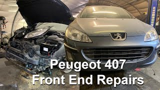 Peugeot 407 Front bumper and front panels removal