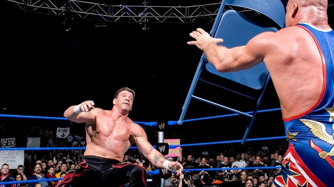 Kurt Angle tricks Eddie Guerrero into destroying Theodore Long's car:  SmackDown, Aug. 26, 2004 - YouTube