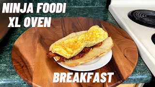 NINJA. FOODI XL PRO AIR OVEN  Breakfast Sandwich  Naan Bread Bacon, Egg and Cheese!