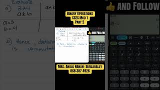 Binary Operations Part 2!CSEC Mod 1#csec #math #abcxyz #viral #fypシ゚viral 