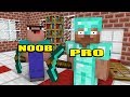 MONSTER SCHOOL : PRO VS NOOB VS HACKER BUILDING CHALLENGE - Minecraft Animation