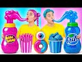 الطعام الوردي مقابل تحدي لون الطعام الأزرق معركة الغذاء الملحمية Multi DO Joy 