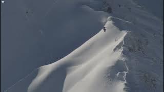 An accidentally triggered snow slab avalanche