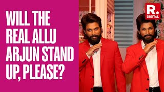 Allu Arjun Poses With His Wax Statue At Madame Tussauds In Dubai | Watch