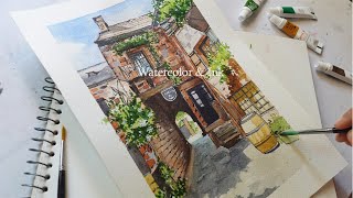 loose ink + watercolor painting tutorial | Beautiful French countryside | slow living #artvlog